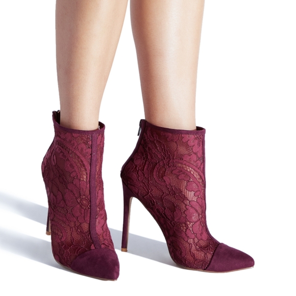 Shoe Dazzle Shoes - Saraia Lace Detail Bootie